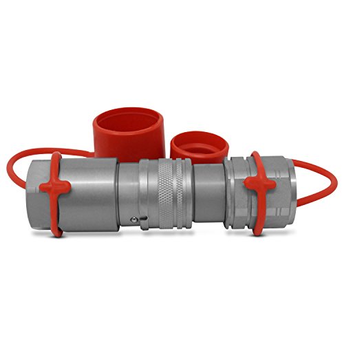 Summit Hydraulics 1/2" Skid Steer Flat Face Hydraulic Quick Connect Couplers/Couplings Set w/Dust Caps, 2 Sets - size: 2 Set