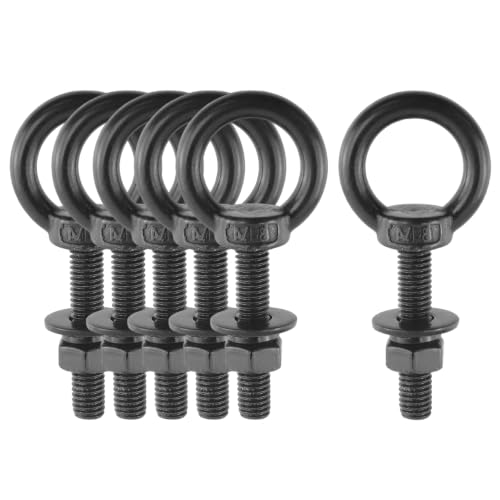 Antrader Lifting Shoulder Eye Bolts,M8 Eye Bolt,M8 x 40mm,Black,6 Sets - size: M8 x 40mm