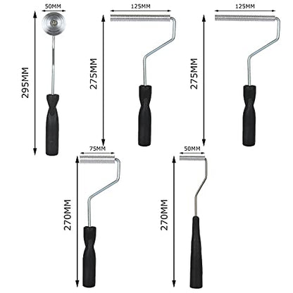 5Pcs Fiberglass Roller Tools Kit, Bubble Paddle Set