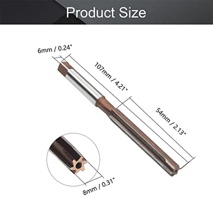 Utoolmart Hand Reamer 8mm Alloy Tool Steel H8 6 Straight Flutes 9Crsi Hand Milling Cutter Tool 1pcs - size: 8mm