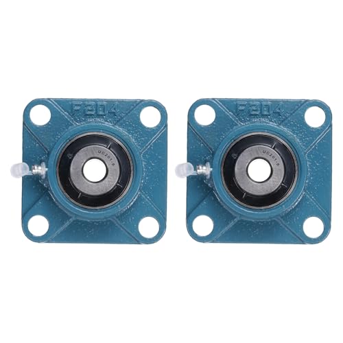uxcell 2 Pcs UCF-201-8 Pillow Block Bearings 1/2 Inch Bore Self Alignment Chrome Steel Bearing Units, 4-Bolt Square Flange Mounted, Solid Base - size: UCF-201-8