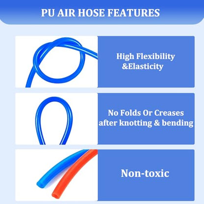 10mm OD Pneumatic Tubing Pipe PU Hose Tube Air Line Compressor Hose Black - color: Black, size: 10mm OD x 6.5mm ID - 328 FT 100 Meters