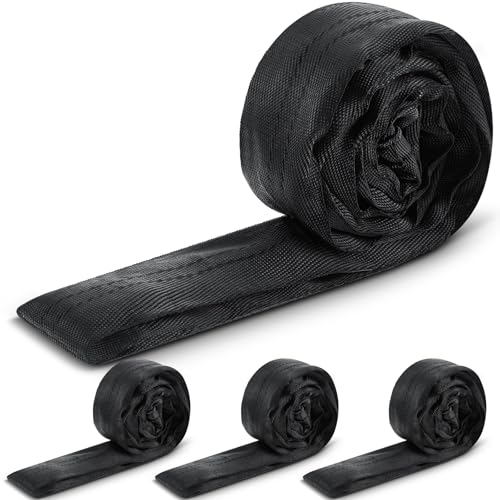Fabbay 4 Pcs 6.6 Feet Endless Round Slings Polyester Lifting Straps, Black