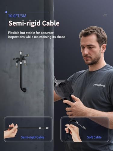 Ralcam Two-Way Articulating Borescope with Light, Slim Probe - style: 8.5mm Lens-10.0ft Semi-Rigid Cable