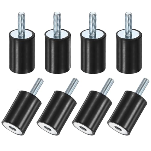M METERXITY 8-Pack Rubber Mounts D20mmxH30mm Male/Female Vibration Isolators Cylindrical Shock Absorber W M6 x 18mm Studs for Air Compressor/Car/Pump/Boat/Garage Motor/Bobbins Rubber Isolators - size: M6 x 18mm, 20mm x 30mm