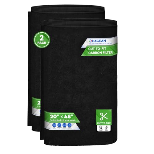 Bagean Cut to Fit Activated Carbon Filter Sheet 20” x 48” Carbon Air Filter - size: 20" x 48" x 0.2"
