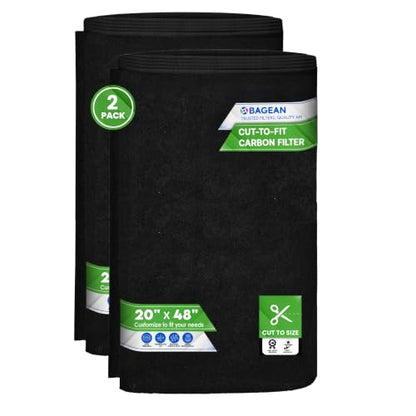 Bagean Cut to Fit Activated Carbon Filter Sheet 20” x 48” Carbon Air Filter - size: 20" x 48" x 0.2"