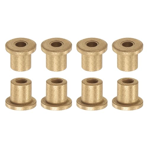 HARFINGTON 8pcs Flange Bearing Sleeve 4mmBore,8mmOD,10mm L,Bronze Bushing - size: 4mm x 8mm x 10mm