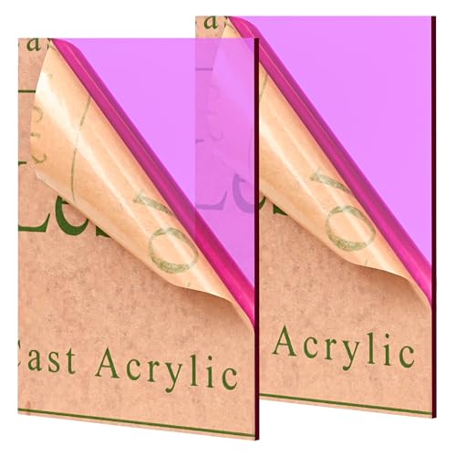 Lesnlok Purple Acrylic Sheets 1/8 Inch Thick (3mm) 2 Pack 8 x 10 Clear Plexiglass for Sign, Craft, Painting, Laser Cutting, DIY Display Projects (8"x 10", 2 Pack) - color: Purple, size: 8"x 10"