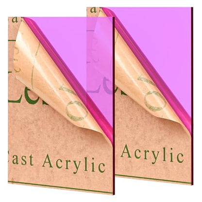 Lesnlok Purple Acrylic Sheets 1/8 Inch Thick (3mm) 2 Pack 8 x 10 Clear Plexiglass for Sign, Craft, Painting, Laser Cutting, DIY Display Projects (8"x 10", 2 Pack) - color: Purple, size: 8"x 10"