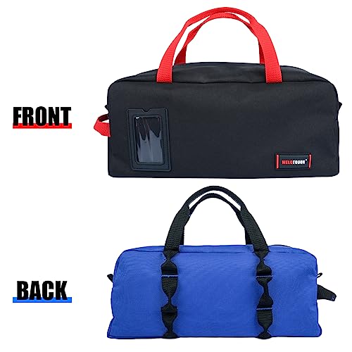 MELOTOUGH Canvas Tool Bag Heavy Duty Tool Tote Bag Combo Kit-1 Medium & 1 Big Tool Organizer Bags for Electrician,Technician,Carpenter (Black&Blue) - color: A-Black & Blue