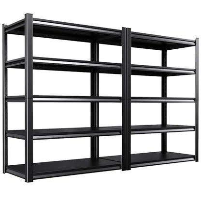 Set of 2 Garage Shelving-2050 lbs 5 Tier Storage Shelves,Adjustable Heavy Duty Metal Shelving Unit and Storage Large Rack,Utility Steel Shelf for Warehouse Industrial Pantry Basement 71"x46"x20" - size: 45.7"Wx20"Dx71"H
