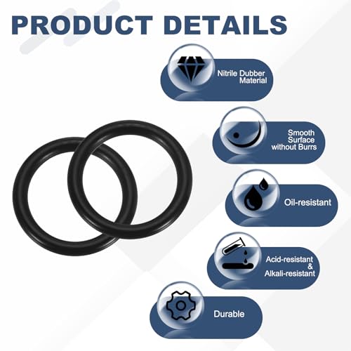 uxcell 10Pcs AS-322 O-Rings, Nitrile Rubber O-Rings 1-1/4" ID, 1-5/8" OD, 3/16" Width Round Sealing Gasket for Automotive Machine Plumbing Sealing Repair (70 Durometer, Black) - size: 1-1/4" ID, 1-5/8" OD, 3/16" Width
