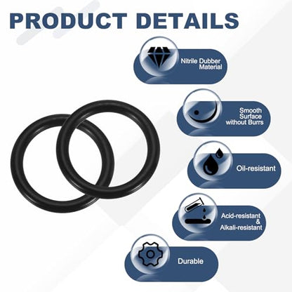 uxcell 10Pcs AS-322 O-Rings, Nitrile Rubber O-Rings 1-1/4" ID, 1-5/8" OD, 3/16" Width Round Sealing Gasket for Automotive Machine Plumbing Sealing Repair (70 Durometer, Black) - size: 1-1/4" ID, 1-5/8" OD, 3/16" Width