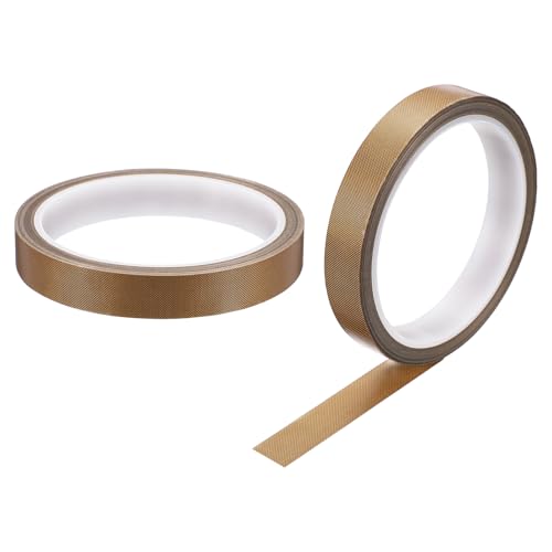 uxcell 2 Roll High Temperature PTFE Heat Shield Tape 9/16" x32.8' - size: 9/16" x 32.8ft x 0.18mm Thick