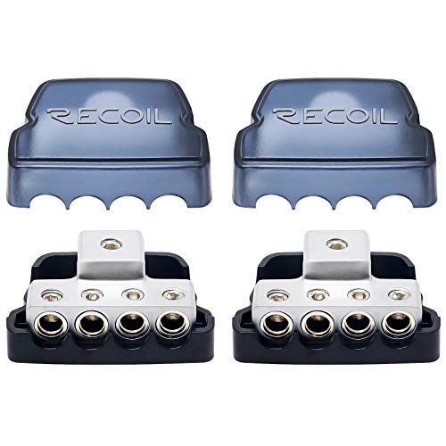 Recoil DB14P 4 Way Power Distribution Block Ground Block Car Audio 2 Pack - style: 4 Way Power Distribution Block 2PCS