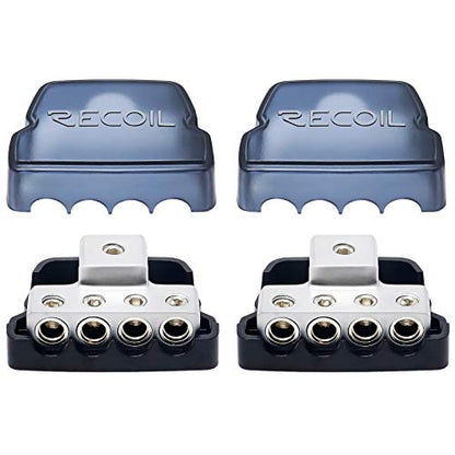 Recoil DB14P 4 Way Power Distribution Block Ground Block Car Audio 2 Pack - style: 4 Way Power Distribution Block 2PCS