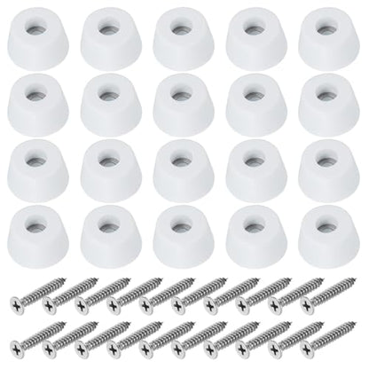 PATIKIL Cutting Board Feet,12 Pieces Non Slip Rubber Feet Bumpers with 304 Stainless Steel Screws for Cutting Board Furniture Chairs Desks 0.98" Wx0.47 H, White - size: 0.98"Wx0.47"H