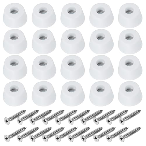 PATIKIL Cutting Board Feet,12 Pieces Non Slip Rubber Feet Bumpers with 304 Stainless Steel Screws for Cutting Board Furniture Chairs Desks 0.98" Wx0.47 H, White - size: 0.98"Wx0.47"H
