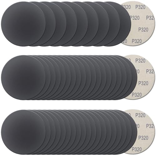 50Pcs 5 Inch Hook and Loop Sanding Discs, 320 Grit Wet Dry Round Sandpaper - style: Grit 320