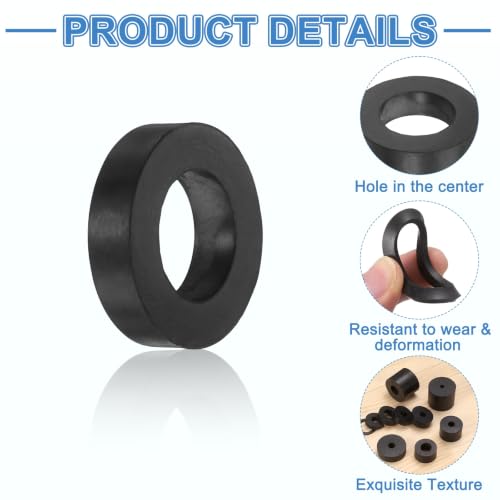 uxcell 24Pcs Rubber Vibration Isolation Washers 39mm OD x 23mm ID x 9mm Thk - size: 39mm OD x 23mm ID x 9mm Thick