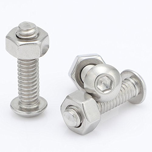 10-24 x 1/2" Button Head Socket Cap Bolts Screws, 50 PCS - size: 10-24 x 1/2"