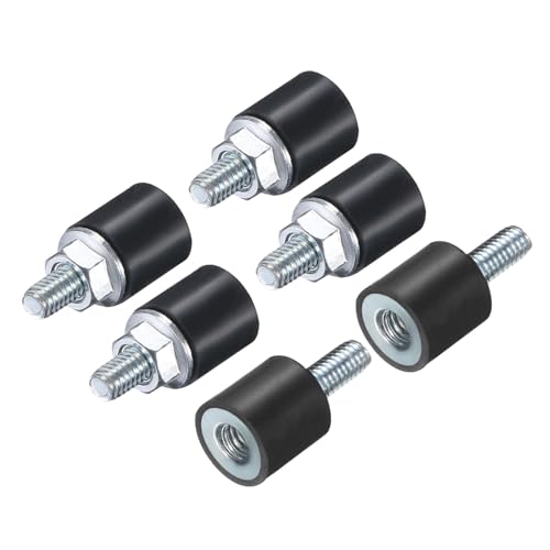 uxcell 6pcs M4x10mm Rubber Isolator Mounts with Studs 10x10mm - size: VD-D10*H10, M4*10