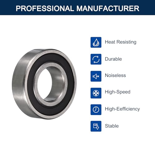 6004-2RS Deep Groove Ball Bearings, ID 20mm x OD 42mm x Width 12mm Double Rubber Sealed Ball Bearing Pre-Lubricated Chrome Steel Z2 Lever 2pcs - size: 6004-2RS 20x42x12mm