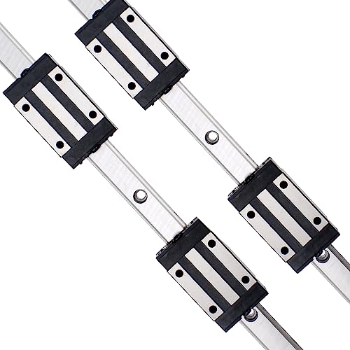 250MM Linear Rail 2PCS HGR15 Linear Guide Rail HGH15 Linear Slide Rail with 4PCS HGH15CA Carriage Slider Block CNC Kit - size: 250MM