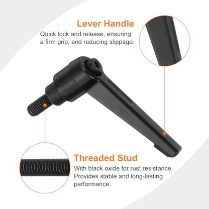 uxcell M6 x 12mm Adjustable Knobs Handle Male Thread Push Button Black - size: M6 x 12mm