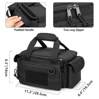 Rexmica Small Tool Bag Tool Storage Organizer Tactical Range Bag, Black - color: Black