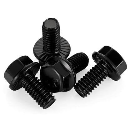 1/4-20 x 1/2" Flange Hex Head Bolts, Stainless Steel 304 Black Finish, Fully Threaded, 25 PCS - color: Black, size: 1/4-20 x 1/2"
