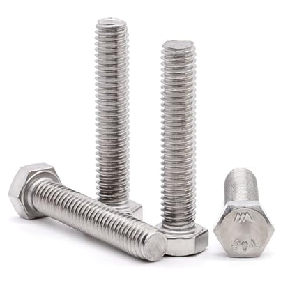 1/2-13 x 1-1/4" (6 pcs) Stainless Steel Hex Head Screws Bolts (3/8" to 6" Available), 18/8 Stainless Steel 304, Fully Threaded, Machine Coarse Thread, No Coating, Plain Finish - size: 1/2-13 x 1-1/4"