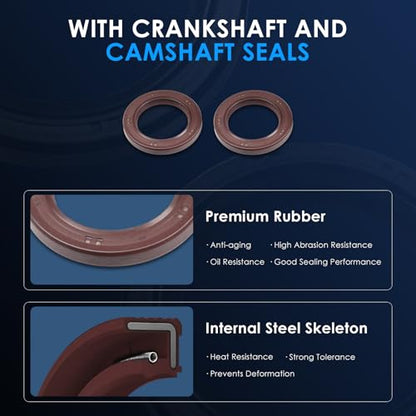 ECCPP Engine Timing Belt Kit with Water Pump Compatible for Chevrolet