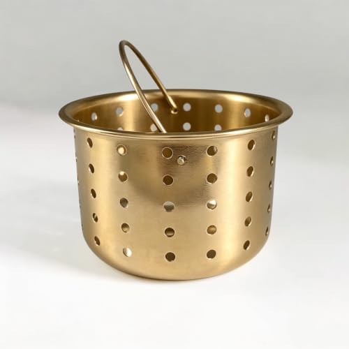 Kitchen Sink Drain Basket Only, 3-inch Basket Gold for Kitchen Sink Strainer Replacement, Deep Cup Strainers with Handle, SUS 304 Stainless Steel - color: Gold