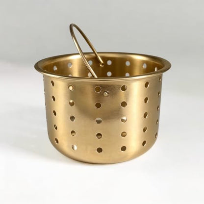 Kitchen Sink Drain Basket Only, 3-inch Basket Gold for Kitchen Sink Strainer Replacement, Deep Cup Strainers with Handle, SUS 304 Stainless Steel - color: Gold