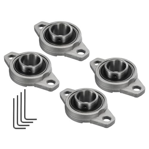 uxcell 4pcs KFL005 Flanged Pillow Block Bearings 25mm Bore, Zinc Alloy Self Aligning Flange Mounted Bearings - size: KFL005