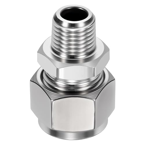 12mm OD Compression x 1/4" NPT Male Union Coupling Connector - size: 1/2"OD x 1/4" NPT Male