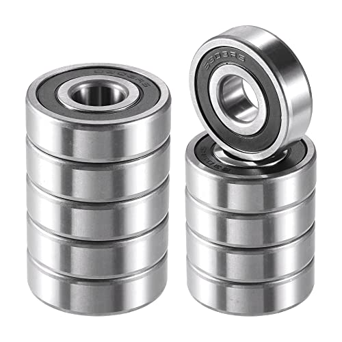 ACROPIX 6303-2RS Bearings Double Rubber Sealed Deep Groove Ball Bearings 17x47x14mm Silver Tone - Pack of 10