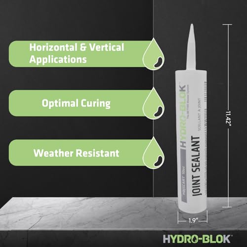 HYDRO-BLOK Construction Joint Sealant, 10 oz 2-Pack, Low VOC Polyurethane, Waterproof & Weather-Resistant Elastomeric Caulk for Indoor/Outdoor Repairs - style: 10 oz - 2 Pack