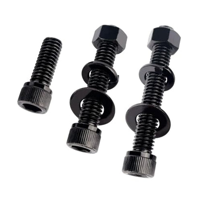 1/2-13 x 2 Socket Head Cap Screws Allen Hex Bolts with Hex Nuts and Flat & Lock Washers, 304 Stainless Steel Machine Thread, 4Sets Black - color: Black, size: 1/2-13 x 2" (4Sets)