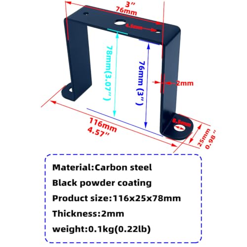 4 PCS 3x3" Square Tube Strap Clamps, 3 inch pipe strap, metal u clamp bracket for mounting,Powder Coated Black - size: 3x3"