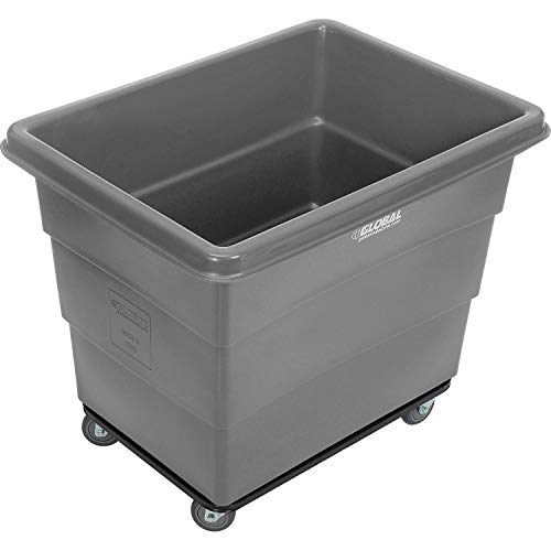 Global Industrial 12 Bushel Plastic Bulk Box Truck, Steel Base, Gray - color: Gray