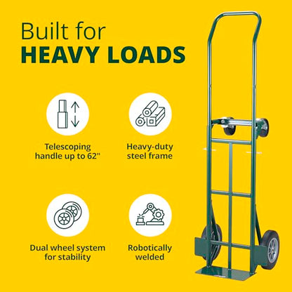 Harper Trucks JEDT8635P Convertible Hand Truck, 600/700 lb Capacity