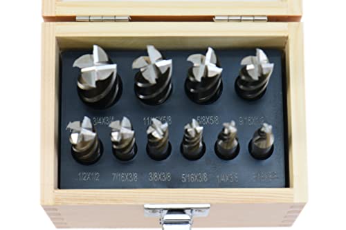Shars 3/16" - 3/4" 4 Flute HSS Uncoated Single End Center Cut End Mill Set 10PCS 404-5872 M - size: 3/16 - 3/4", Uncoated, 10 PCS