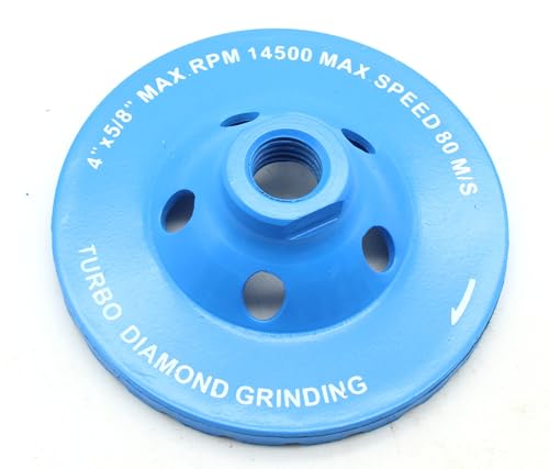TMAX 4" Diamond Turbo Segment Grinding Cup Wheel 5/8" Arbor on Marble Tile - size: 4 inches