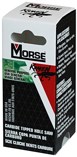 Morse Kraken MHSTK17, Hole Saw, Carbide Tipped, 1-1/16" Diameter, 1 Blade