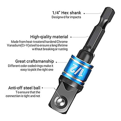 17pcs Flexible Drill Bit Extension, Include 3pcs Impact Socket Adapter 2pcs Hex Shank 105° Right Angle Drill Attachment 10 Short Screwdriver Bits Bendable Drill Bit Extension and 90° Angled Bits - color: 17p*black