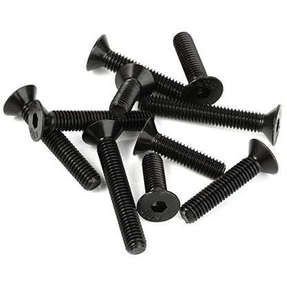 M6-1.0 x 16mm Flat Head Socket Cap Screws Countersunk Bolts, Alloy Steel Grade 10.9, DIN 7991, Black Oxide, 50 PCS - size: M6 x 16mm