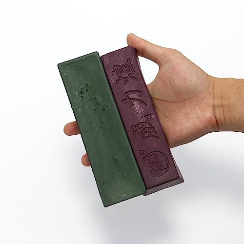 2 Packs Total 32OZ Polishing Compound Kit for Buffing Wheel, Aluminum Polishing Kit, Suitable for Buffing Soft Metals to A Bright Lustrous Finish(Green+Purple) - color: Green+Purple